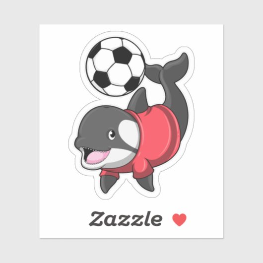 Killerwhale als voetbalspeler met Voetbal Sticker (Vel)