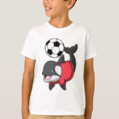 Killerwhale als voetbalspeler met Voetbal T-shirt (Voorkant)