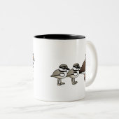 Killherten en twee kuikens tweekleurige koffiemok (Voorkant rechts)