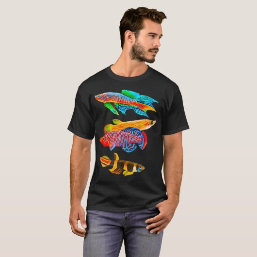 Killifish Eierkwekers Aquarium Vistank Eigenaren T-shirt (Voorkant volledig)