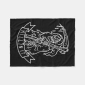 Killin It, Grappig Grim Reaper Verontruste Tattoo Fleece Deken (Voorkant (Horizontaal))