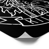 Killin It, Grappig Grim Reaper Verontruste Tattoo  Poster (Hoek)