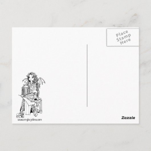 "Killing Time" Dark Fae Briefkaart (Achterkant)