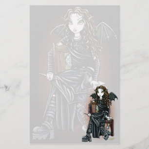 "Killing Time" Gothic School Girl Fairy Stationery Briefpapier