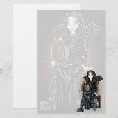 "Killing Time" Gothic School Girl Fairy Stationery Briefpapier (Voorkant / Achterkant)