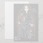 "Killing Time" Gothic School Girl Fairy Stationery Briefpapier (Voorkant / Achterkant)