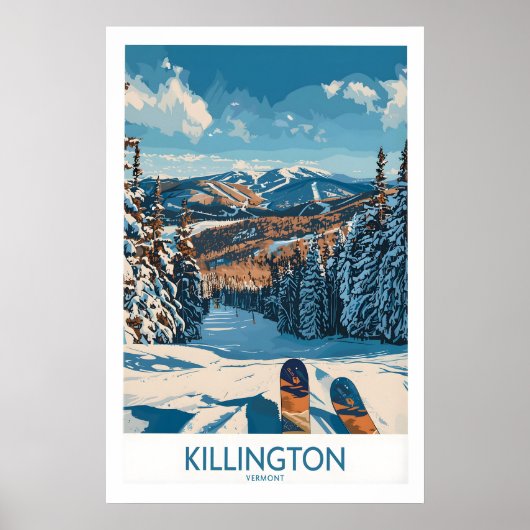 Killington Muurkunst - Vermont Ski Print 1 (Voorkant)