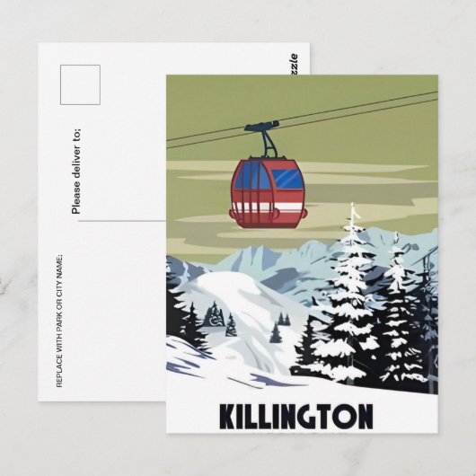 Killington Ski Area Winter Vermont  Briefkaart (Voorkant / Achterkant)