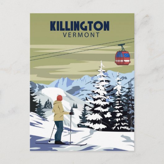 Killington Ski Area Winter Vermont  Briefkaart (Voorkant)
