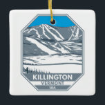 Killington Ski Area Winter Vermont Keramisch Ornament<br><div class="desc">Killington Winter art design toont het winterlandschap.</div>