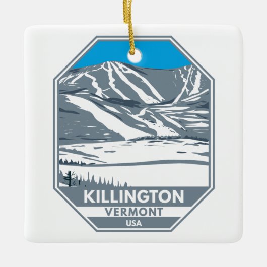 Killington Ski Area Winter Vermont Keramisch Ornament (Voorkant)
