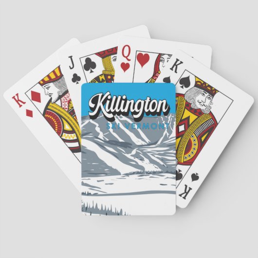 Killington Ski Area Winter Vermont  Pokerkaarten (Achterkant)