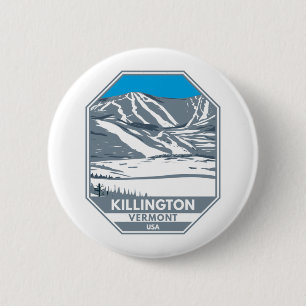 Killington Ski Area Winter Vermont Ronde Button 5,7 Cm