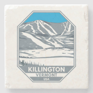 Killington Ski Area Winter Vermont Stenen Onderzetter