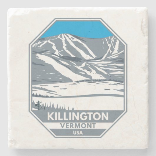 Killington Ski Area Winter Vermont Stenen Onderzetter (Voorkant)