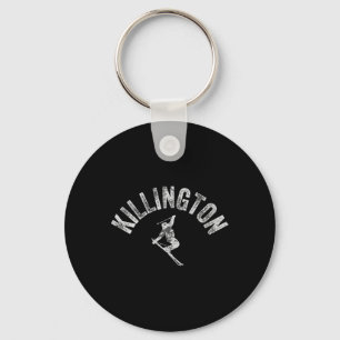 Killington Ski Oude Ski's Vermont Cool Skier V Sleutelhanger