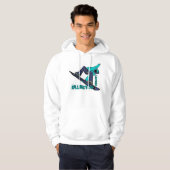 Killington Vermont blauwgroen sneeuwboarder Hoodie (Voorkant volledig)