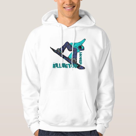 Killington Vermont blauwgroen sneeuwboarder Hoodie (Voorkant)