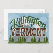 Killington Vermont Fun Retro Snowy Mountains Briefkaart (Voorkant / Achterkant)