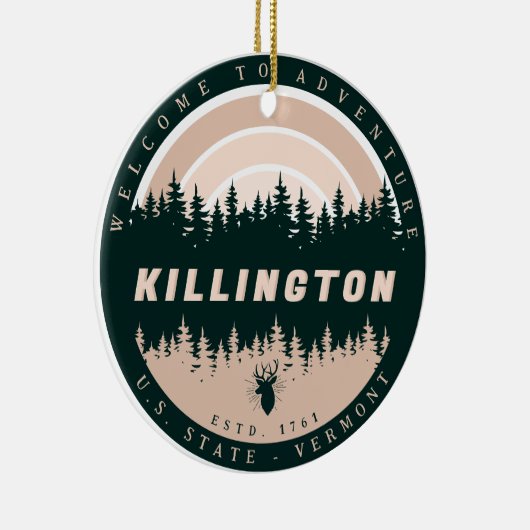 Killington Vermont  Pine Trees Natuur Keramisch Ornament (Rechts)