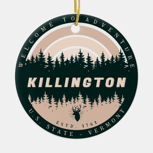 Killington Vermont  Pine Trees Natuur Keramisch Ornament (Voorkant)