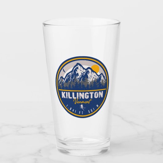 Killington Vermont Retro Sunset Ski Souvenirs 80s Glas (Voorkant)