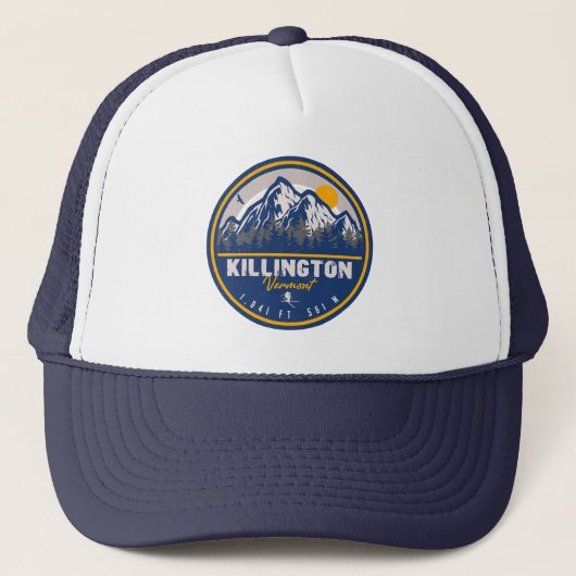 Killington Vermont Retro Sunset Ski Souvenirs 80s Trucker Pet (Voorkant)