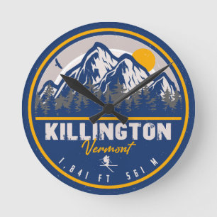 Killington Vermont Retro Sunset Ski Souvenirs Ronde Klok