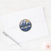 Killington Vermont Retro Sunset Ski Souvenirs Ronde Sticker (Envelop)