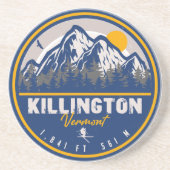 Killington Vermont Retro Sunset Ski Souvenirs Zandsteen Onderzetter (Voorkant)
