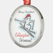 Killington Vermont santa hat skier ornament (Links)