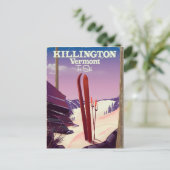 Killington, Vermont Ski reisprint. Briefkaart (Staand voorkant)