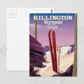 Killington, Vermont Ski reisprint. Briefkaart (Voorkant / Achterkant)