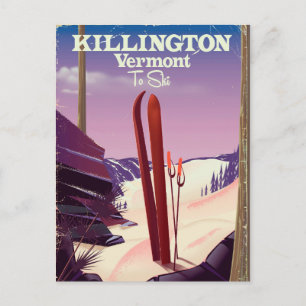 Killington, Vermont Ski reisprint. Briefkaart