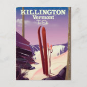 Killington, Vermont Ski reisprint. Briefkaart (Voorkant)