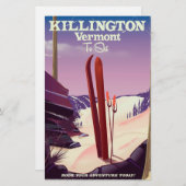 Killington, Vermont Ski reisprint. Briefpapier (Voorkant / Achterkant)