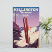 Killington, Vermont Ski reisprint. Briefpapier (Staand voorkant)