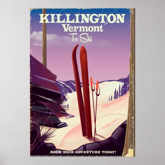 Killington, Vermont Ski reisprint. Poster (Voorkant)