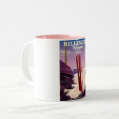 Killington, Vermont Ski reisprint. Tweekleurige Koffiemok (Voorkant links)