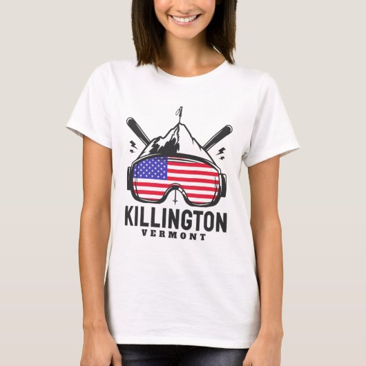 Killington Vermont Ski Retro Skiën T-shirt (Voorkant)