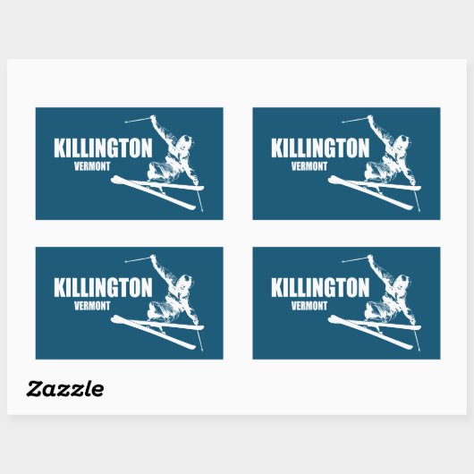 Killington Vermont Skier Rechthoekige Sticker (Vel)