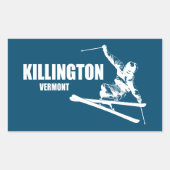 Killington Vermont Skier Rechthoekige Sticker (Voorkant)