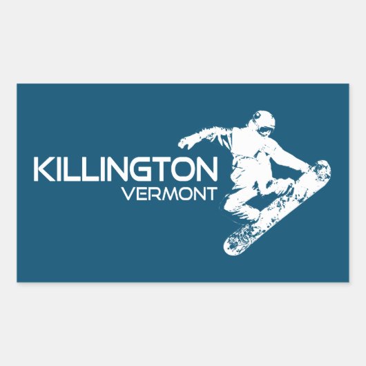Killington Vermont Snowboarder Rechthoekige Sticker (Voorkant)