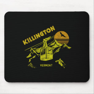 Killington Vermont Vervuild Retro Skieën T-shirt Muismat