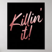 Killin'it Black & Roos Gold Quote Poster (Voorkant)