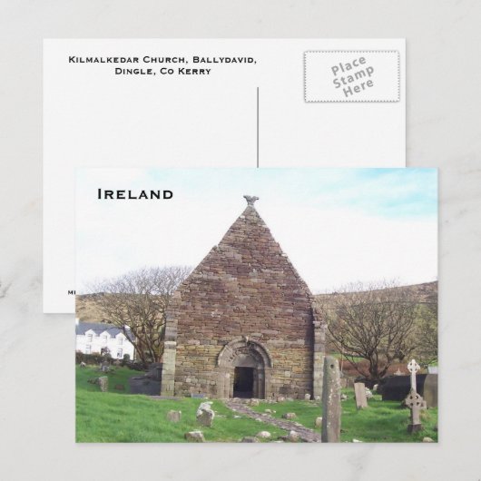 Kilmalkedar Church, Dingle, Kerry, Ierland Briefkaart (Voorkant / Achterkant)