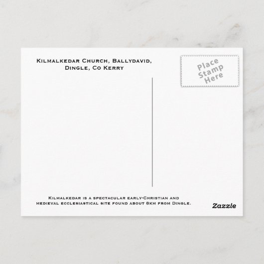 Kilmalkedar Church, Dingle, Kerry, Ierland Briefkaart (Achterkant)