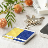 Kilo Nautical Signal Flag + Your Name Sleutelhanger (Zijkant)