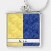 Kilo Nautical Signal Flag + Your Name Sleutelhanger (Voorkant)