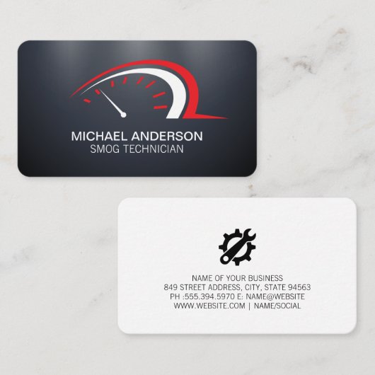 kilometerteller | Automatische services Visitekaartje (Voorkant / Achterkant)